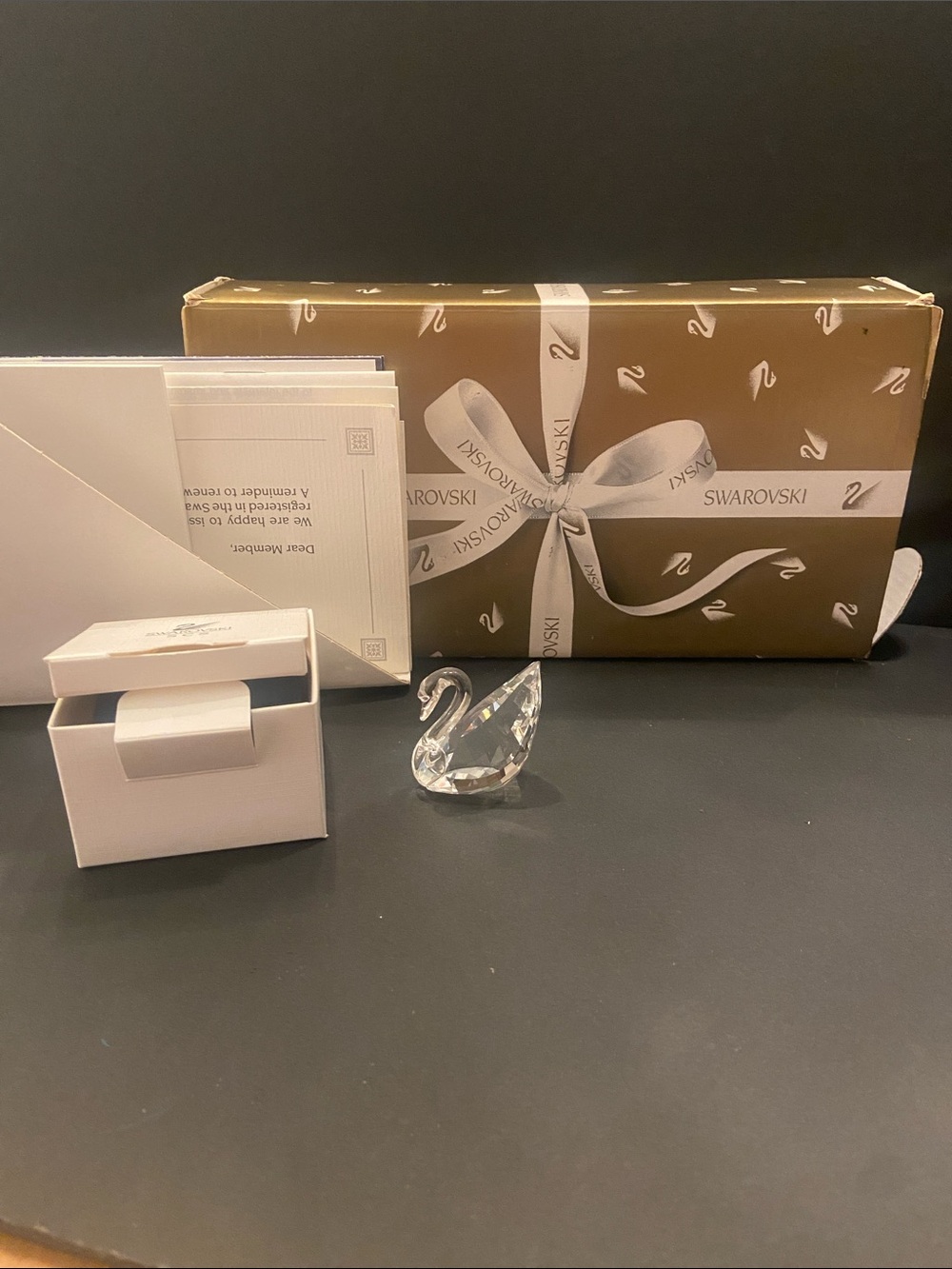 Swarovski crystal swan with packaging
